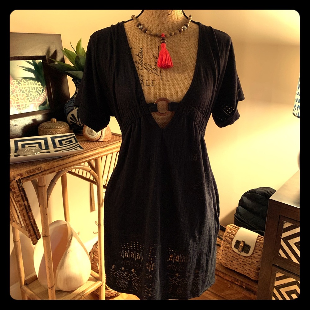 Cover up with wooden detail, sz S great condition
